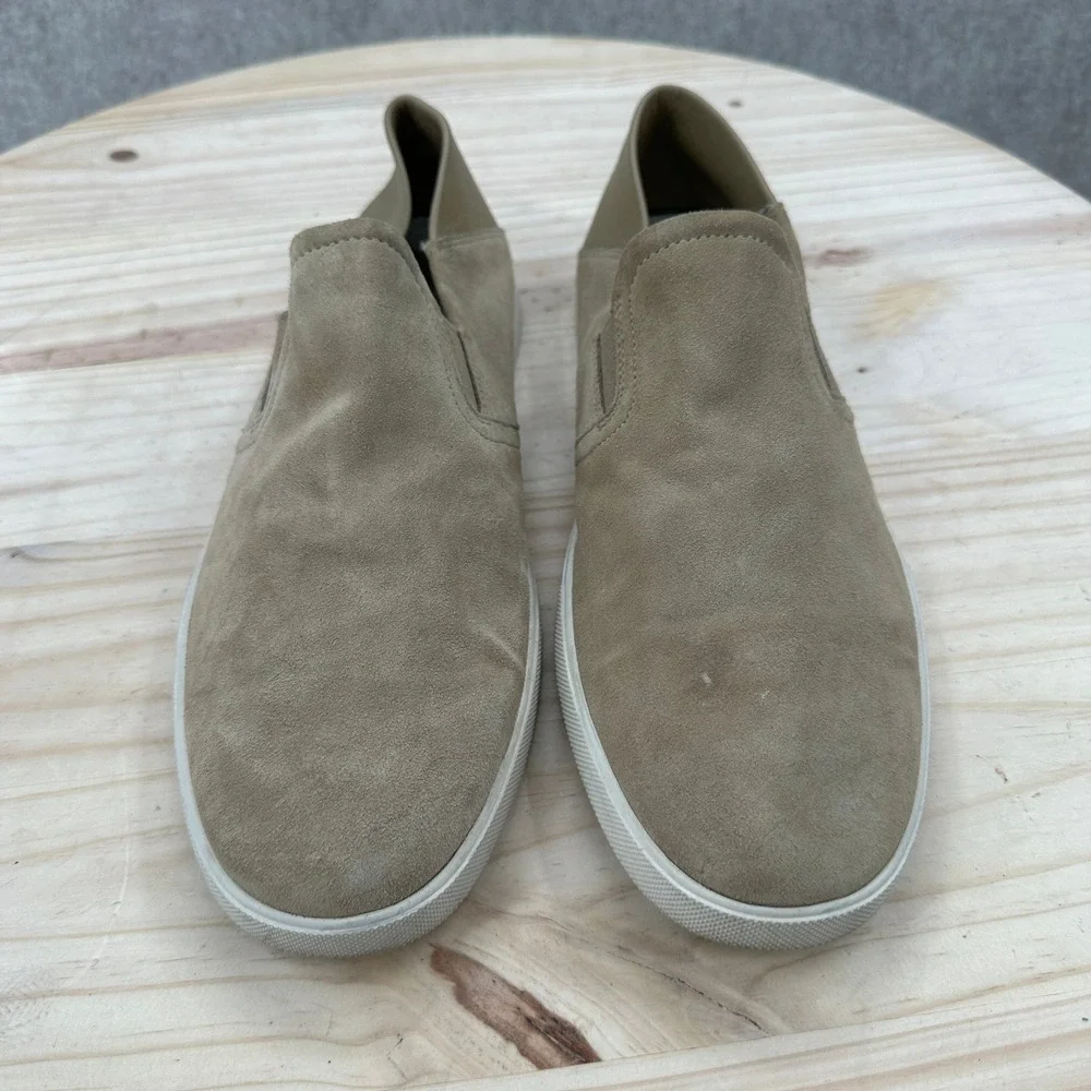 Vince Sander Slip-On Sneakers Mens 9 Taupe Suede Leather Low Top Shoes
